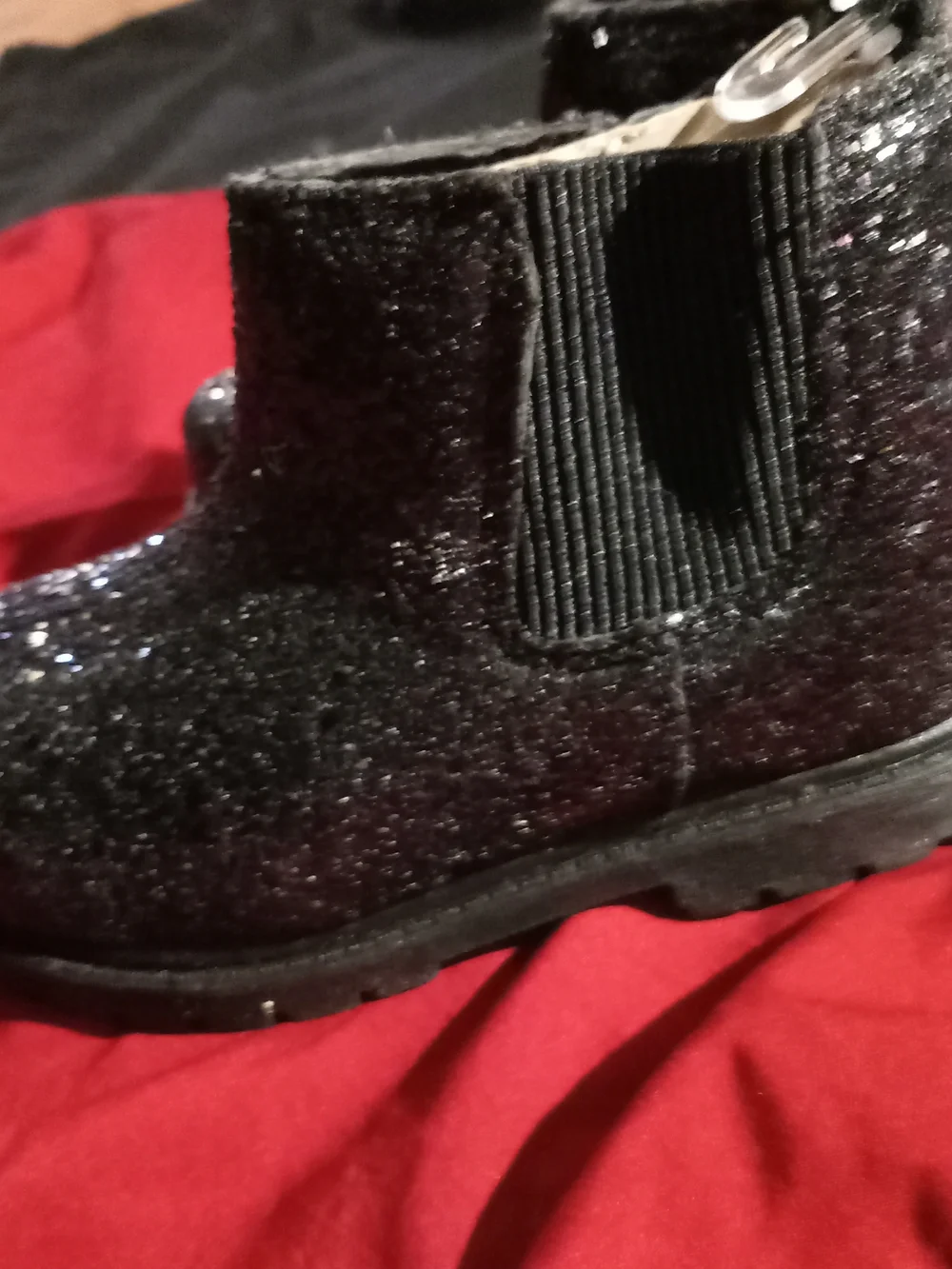 Carter's Black Glitter Ankle Booties for Girls